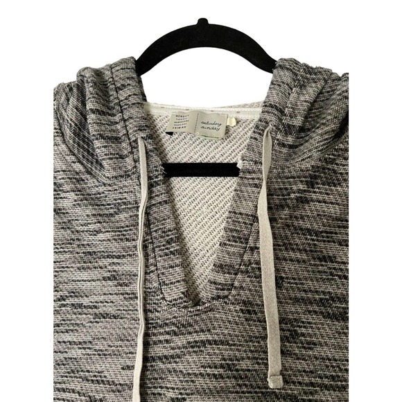 Anthropologie SATURDAY SUNDAY Womens Hoodie REHEARSAL Cropped Gray Sparkle Sz L - Picture 4 of 5